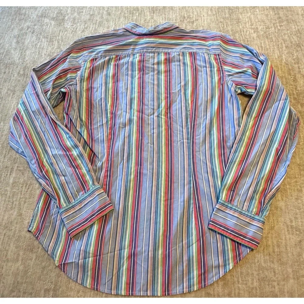 Ralph Lauren Slim Fit‎ Button Down Shirt Multicolor Stripe Pony Logo Mens